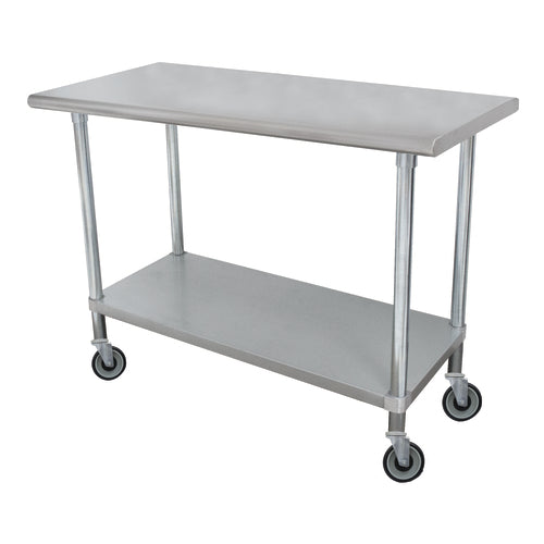 Advance Tabco ELAG-305C-X Stainless Steel Work Table w/ Adjustable Undershelf & Casters | 60" x 30"