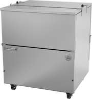 Beverage Air ST34HC-S 34" Stainless Steel Dual Sided Cold Wall Milk Cooler | 8 Crate Capacity