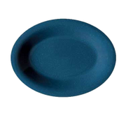 G.E.T. OP-220-TB Texas Blue 12" x 9" Blue Oval Melamine Platter | Case of 24
