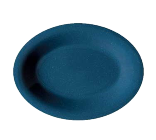 G.E.T. OP-220-TB Texas Blue 12" x 9" Blue Oval Melamine Platter | Case of 24