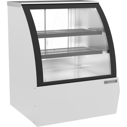 Beverage Air CDR3HC-1-W 37.25" White Curved Glass Refrigerated Deli Case | 10 Cu. Ft.