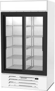 Beverage Air MMR38HC-1-W 43.5" 2 Swing Glass Door White Merchandiser Refrigerator | 35.4 Cu. Ft.