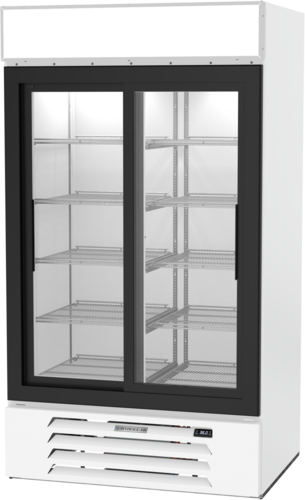 Beverage Air MMR38HC-1-W 43.5" 2 Swing Glass Door White Merchandiser Refrigerator | 35.4 Cu. Ft.