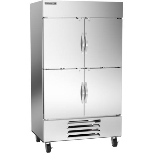 Beverage Air HBF44HC-1-HS 47" 4 Solid Half Door Bottom Mount Reach-In Freezer | 44 Cu. Ft.