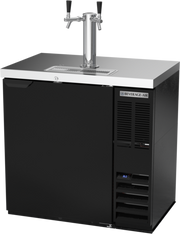 Beverage Air DD36HC-1-B 36" Black Dual Tap Draft Beer Cooler | (1) 1/2 Keg