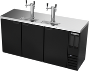 Beverage Air DD72HC-1-B 72" Black 2 Tower 4 Tap Draft Beer Cooler | (3) 1/2 Keg