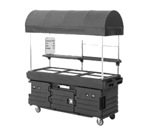 Cambro KVC856C CamKiosk 6 Full Sized Well Merchandising Cart w/ Canopy | 85-1/8" x 33-1/2"