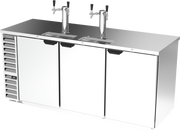 Beverage Air DD78HC-1-S 79" Stainless Steel 2 Tower 4 Tap Draft Beer Cooler | (4) 1/2 Keg