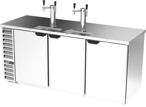 Beverage Air DD78HC-1-S 79" Stainless Steel 2 Tower 4 Tap Draft Beer Cooler | (4) 1/2 Keg