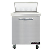 Continental SW27N8 27" 1-Door Refrigerated Sandwich Prep Table | (8) 1/6 Pan