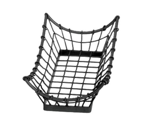 Tablecraft GM1608 Grand Master 15" x 8" x 4-1/2" Black Metal Tabletop Basket