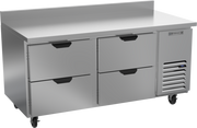 Beverage Air WTRD67AHC-4 67" 4 Drawer Worktop Refrigerator with Backsplash | 18.97 Cu. Ft.