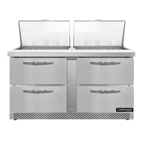Continental Refrigerator SW60N24M-FB-D Refrigerated Counter, Mega Top Sandwich / Salad Unit