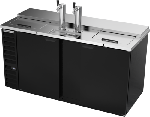 Beverage Air DD68HC-1-C-B 69" Black Club Top 2 Tap Draft Beer Cooler | (3) 1/2 Keg