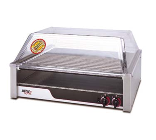 APW Wyott HR-50 30.5" X*PERT Hot Dog Roller Grill w/ (11) Flat Chrome Rollers | 120/208/240V