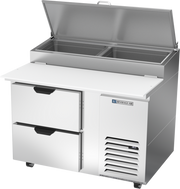 Beverage Air DPD46HC-2 46" 2 Drawer Refrigerated Pizza Prep Table | 12 Cu. Ft.