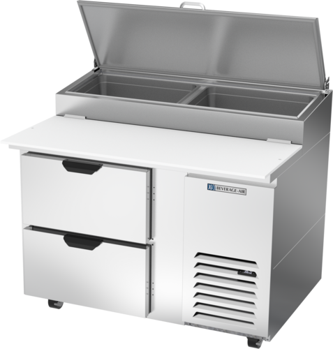 Beverage Air DPD46HC-2 46" 2 Drawer Refrigerated Pizza Prep Table | 12 Cu. Ft.