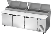 Beverage Air DP93HC 93" 2 Door Refrigerated Pizza Prep Table | 31.5 Cu. Ft.