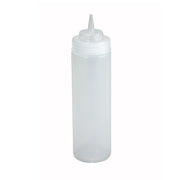 Winco PSW-24 24 oz. Wide Mouth Clear Squeeze Bottle | Case of 6