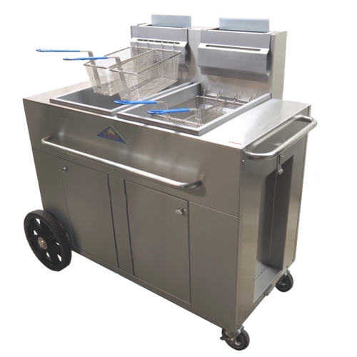 Comstock-Castle CS-ODF-2-P Dual 40 lb. Tank Mobile Outdoor Gas Fryer | 186,000 BTU
