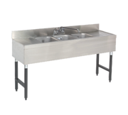 Advance Tabco SLB-53C-X 60" x 18" 3-Compartment Sink w/ 12" Right & Left Drainboards