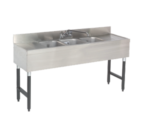Advance Tabco SLB-53C-X 60" x 18" 3-Compartment Sink w/ 12" Right & Left Drainboards