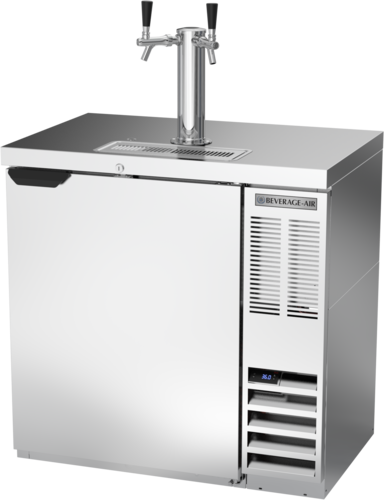 Beverage Air DD36HC-1-S 36" Stainless Steel Dual Tap Draft Beer Cooler | (1) 1/2 Keg