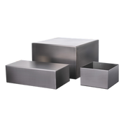 G.E.T. SSPAN-03 5 x 5 x 3" Brushed Stainless Steel Display Stand