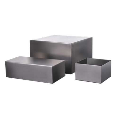 G.E.T. SSPAN-03 5 x 5 x 3" Brushed Stainless Steel Display Stand