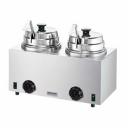 Server 81220 Twin 3 qt. Topping Warmer w/ Ladles