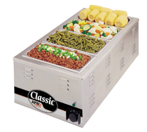 APW Wyott CW-3AI 28.5 Qt. 4/3 Size Electric Countertop Round Food Warmer | 1,200/1,600 Watt