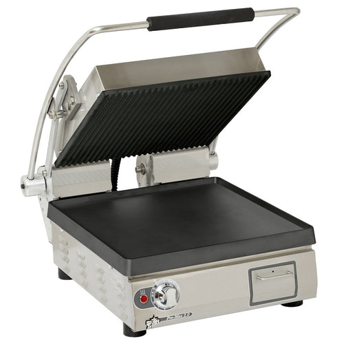 Star Pro-Max 2.0 PST14IGT 14.5" Cast Iron Panini Grill | Smooth & Grooved Plates
