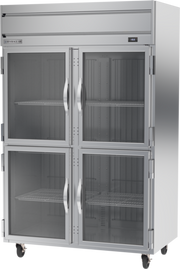 Beverage Air HFP2HC-1HG 52" 4 Glass Half Door Top Mount Reach-In Freezer | 46.29 Cu. Ft.
