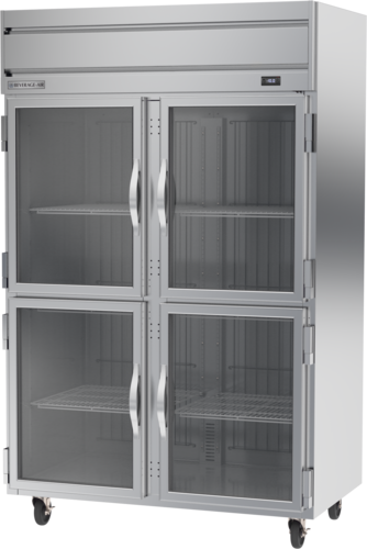 Beverage Air HFP2HC-1HG 52" 4 Glass Half Door Top Mount Reach-In Freezer | 46.29 Cu. Ft.