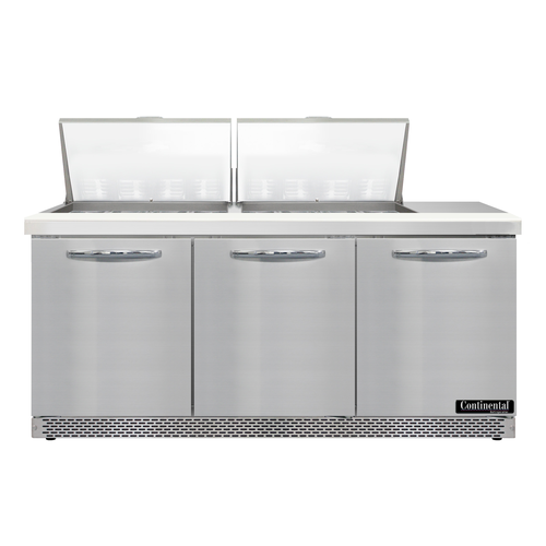 Continental Refrigerator D72N24M-FB Refrigerated Counter, Mega Top Sandwich / Salad Unit