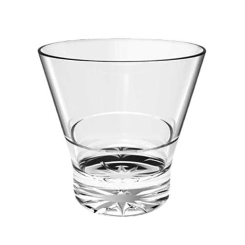 Thunder Group 12 oz. Stackable, Starburst Base, Clear Polycarbonate Rocks Glass | Model No. PLTHRG212C