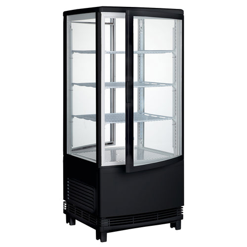 Winco CRD-1K Black Countertop Refrigerated Beverage Display | 100 Can Capacity