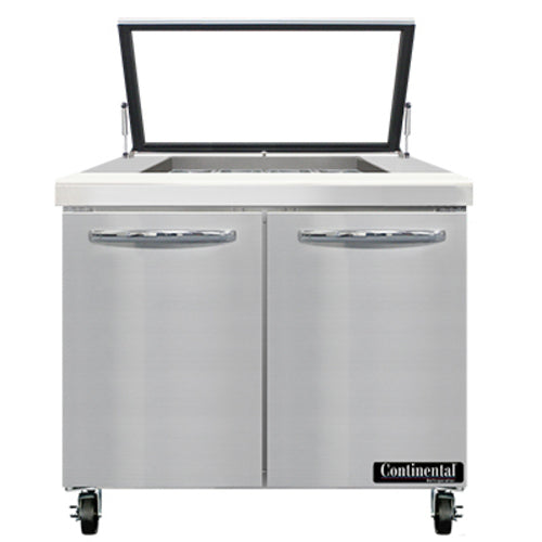 Continental Refrigerator SW36N12M-HGL Refrigerated Counter, Mega Top Sandwich / Salad Unit