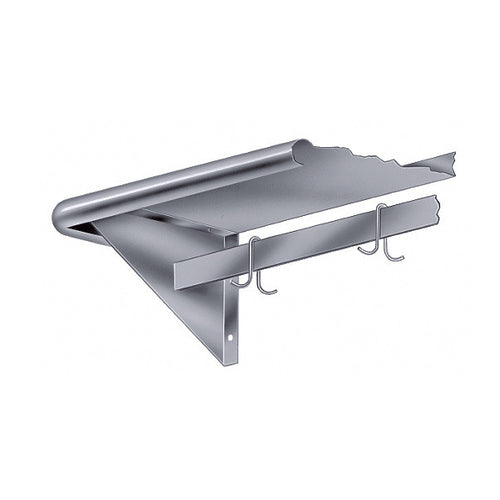 Advance Tabco PS-12-60-EC-X Stainless Steel Wall Mounted Shelf w/ 9 Hook Pot Rack | 60" x 12"