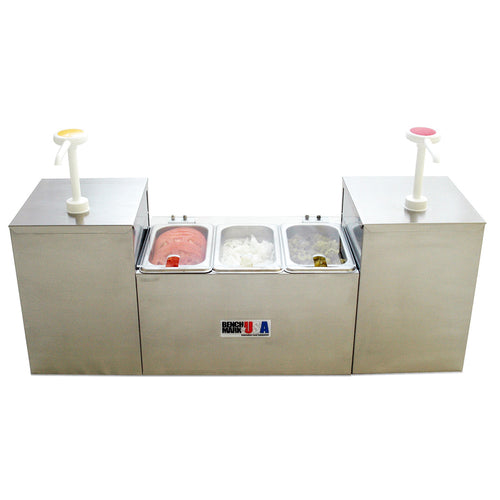 Winco 52001 Condiment Dispenser Station w/ (2) Pumps & (3) 1/9 Size Pans