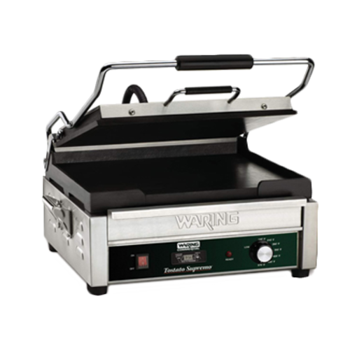 Waring WFG275T 14" Smooth Cast Iron Sandwich Grill w/Timer