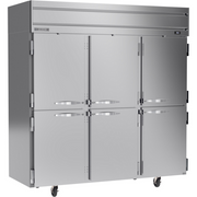 Beverage Air HR3HC-1HS 78" 6 Solid Half Door Top Mount Reach In Refrigerator | 71.52 Cu. Ft.