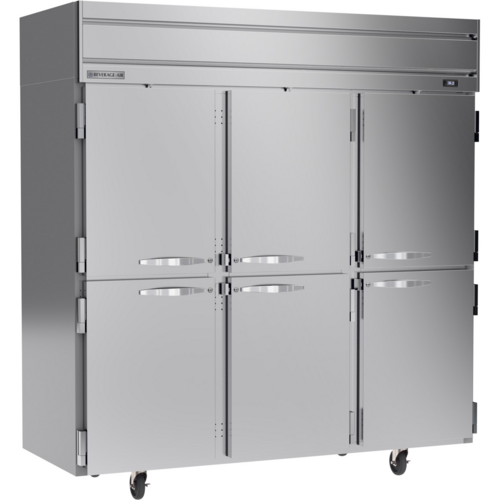 Beverage Air HR3HC-1HS 78" 6 Solid Half Door Top Mount Reach In Refrigerator | 71.52 Cu. Ft.