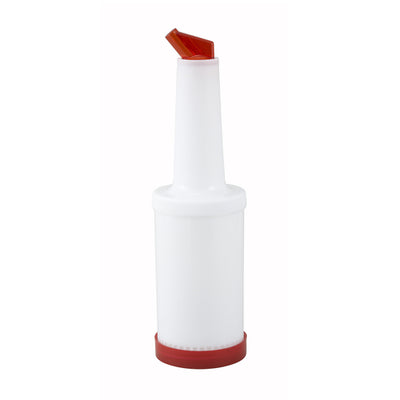 Winco PPB-1R 1 qt. Pour Bottle w/Spout & Lid | Red