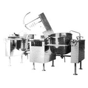 Crown Steam DLTM-80-2 Direct Steam Floor Model Tilting Kettle Mixer | (2) 80 Gal. Capacity