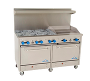 Comstock-Castle F3226-24 60" Gas Range w/ 6 Burners, Griddle & (2) Ovens | 270,000 BTU