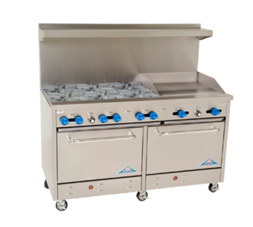 Comstock-Castle F3226-24 60" Gas Range w/ 6 Burners, Griddle & (2) Ovens | 270,000 BTU