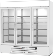 Beverage Air MMR72HC-1-W-WINE MarketMax 75" White 3-Glass Door Wine Refrigerator | 70.19 Cu. Ft.
