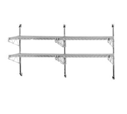 Advance Tabco ABM2-18-X Chrome Plated Mid Mount Wire Shelving Wall Post & Brackets | 2 Tier