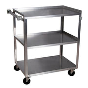BK Resources BKC-1827S-3S 31" Stainless Steel Utility Cart | 3 Shelf - 300 lb. Capacity